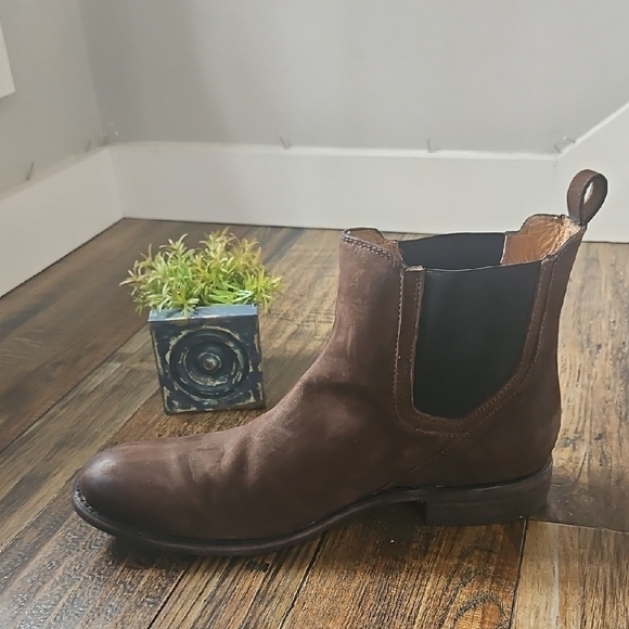 Elegant J.D. Fisk Chelsea Low Boy Men's Quality Brown Leather Boots - Picture 2 of 9